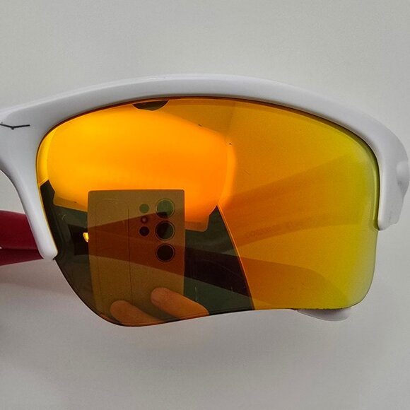 Oakley OO9200-03 Quarter Jacket White Frame Fire Iridium Lens Sunglasses Kids - Picture 11 of 13